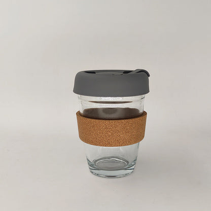 A American glass coffee cup, silicone cork water cup, heat-resistant glass with cup cover, anti-scalding and heat-insulating style teacup