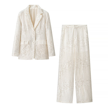 A sequined suit