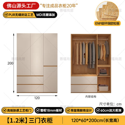 A The solid wood wardrobe with OSB board ENF grade melamine paint finish