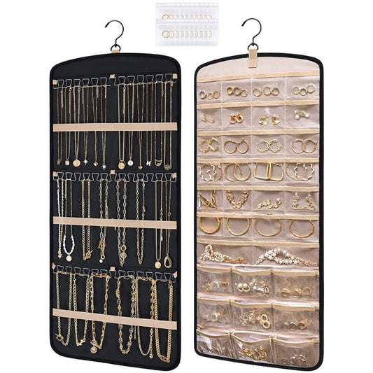 A Spot new U-shaped jewelry bag hanging jewelry storage roll with hook metal hook double-sided jewelry clip