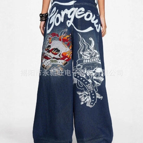 A printed jeans