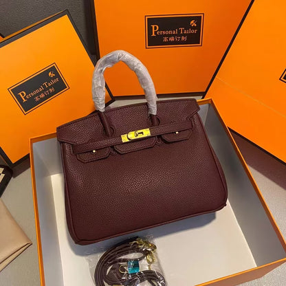 A high-end textured women's bag handbag 30CM soft leather European and American fashion TOGO platinum bag exquisite and versatile