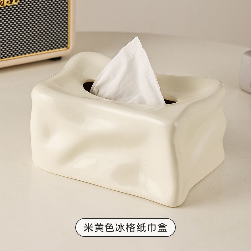 A ceramic tissue box decorative ornament