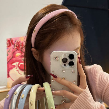 A retro gold label colored headband women's high sense exquisite versatile high cranial top face wash headdress