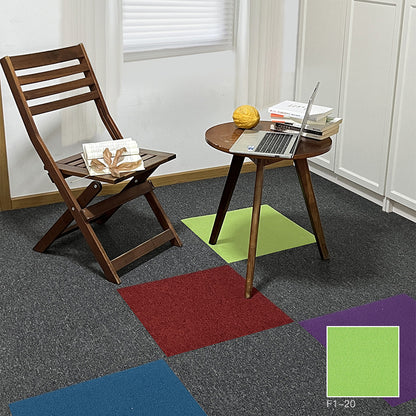 A Office  Building Meeting Room Fire Resistant Dirt Resistant Flame Retardant Environmental Protection Grey Striped Square Splicing B1 Fire Carpet