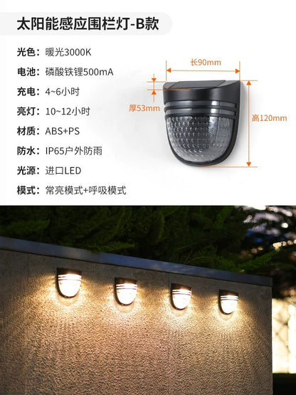 A Super bright solar outdoor wall light Balcony layout Wall washer light Garden decoration Wall waterproof atmosphere Garden light