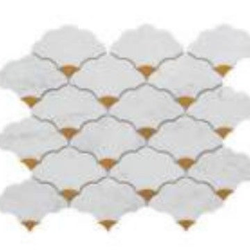 A metal mosaic tile bathroom