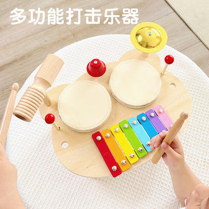 A baby children's music banging bandstand men and women birthday gifts Orff musical instruments teaching aids wooden toys