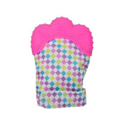 A Silicone molar gloves Food grade Baby imitation finger molar stick Hand guard Sound toy