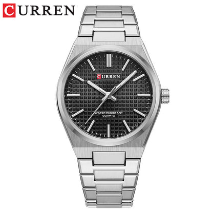 A 8439 Steel Strap Watch Simple Calendar Large Dial Business Watch Waterproof Boys Fashion