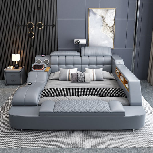 A tatami bed massage, leather bed 1.8 meters multifunctional wedding bed storage soft bed modern simple master bedroom double bed