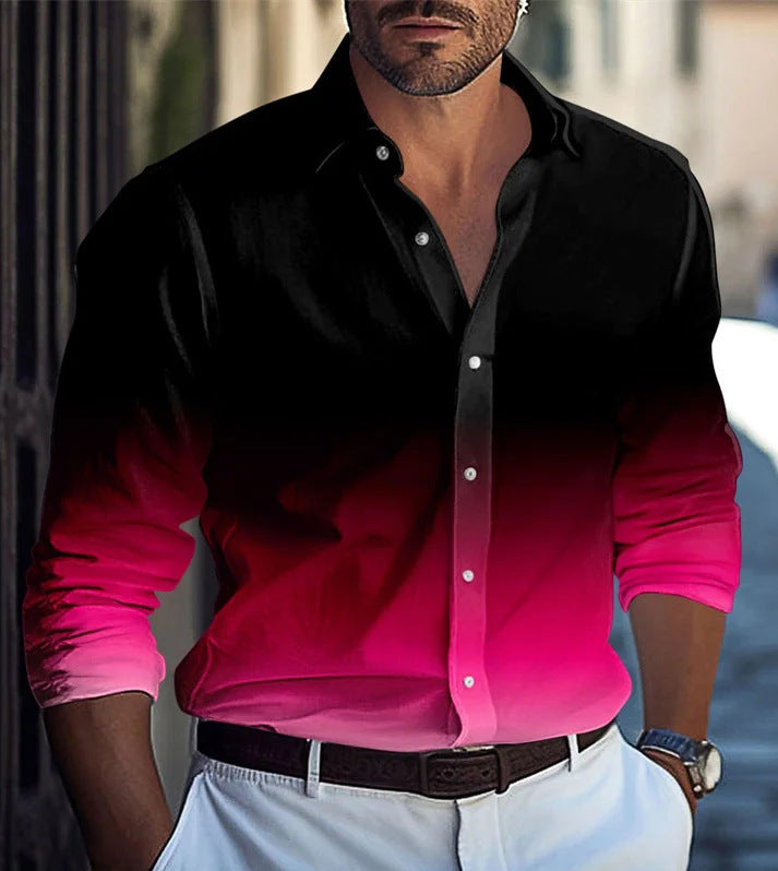 A long-sleeved shirt with gradual change of color