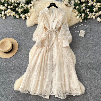 A lace embroidered dress