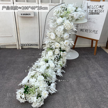 A wedding trailing flower arrangement engagement banquet simulation silk flower finished decorative flower arrangement peacock tail wedding flower arrangement