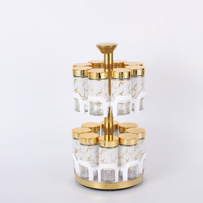 A glass seasoning bottle seasoning jar