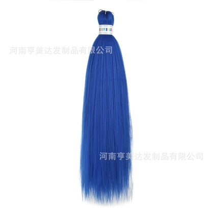 A EZ Color 26inch Women Chemical Fiber Long Straight Hair Large Easy Braided Hair Low Temperature Silk Long Straight Hair Wig - Mixbatch