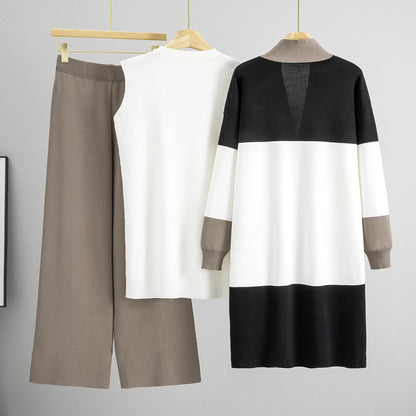 A knitted three-piece set