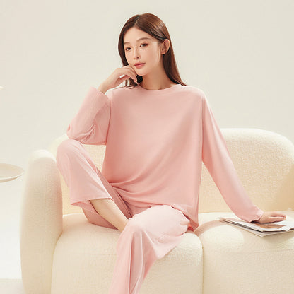 A men's and women's same pajama set