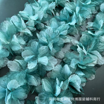 A 14cm three-dimensional organza lace DIY gradual change handmade flower clothing accessories decorative flower ballet doll dance dress - Mixbatch