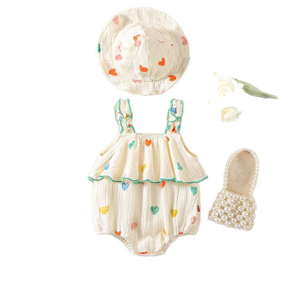 A baby onesie summer baby girl sleeveless climbing clothes girls ins floral Romper fashionable comfortable and cute
