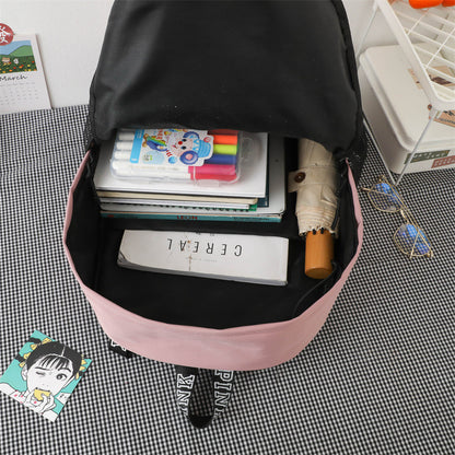 A pink backpack cross-border foreign trade women's bag backpack sequined laser student bag logo