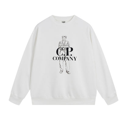A crew neck sweater
