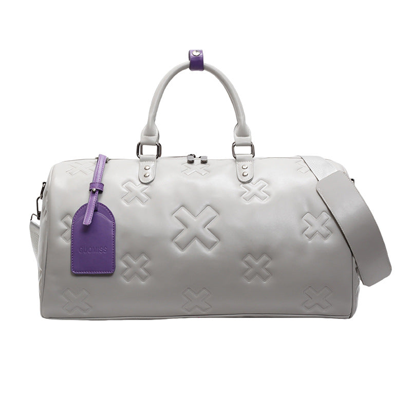 A new PU embossed fashion travel bag women's large-capacity hand luggage bag men's and women's sports suitcase fitness