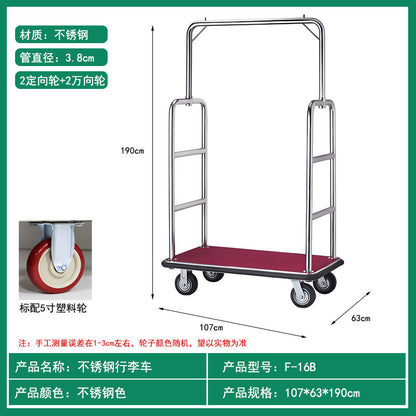 A Titanium hotel lobby luggage cart