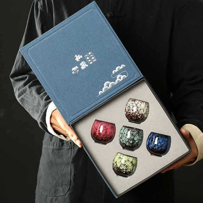 A ceramic teacup set