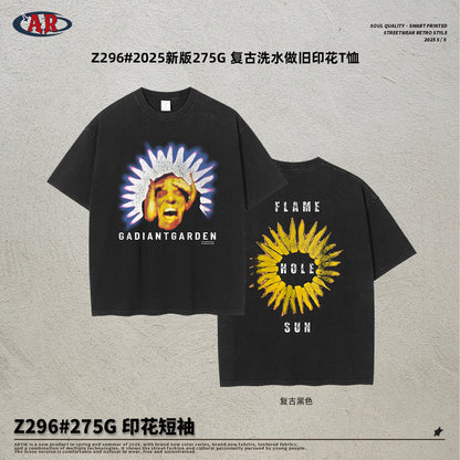 A printed T-shirt men's short sleeves