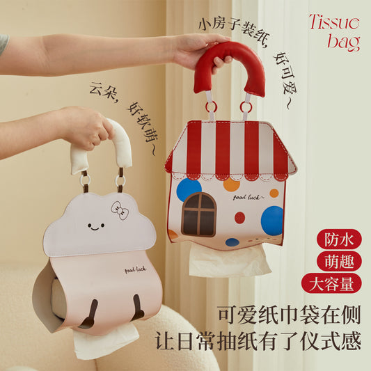 كيس مناديل ورقية كرتوني مثبت على الحائط 