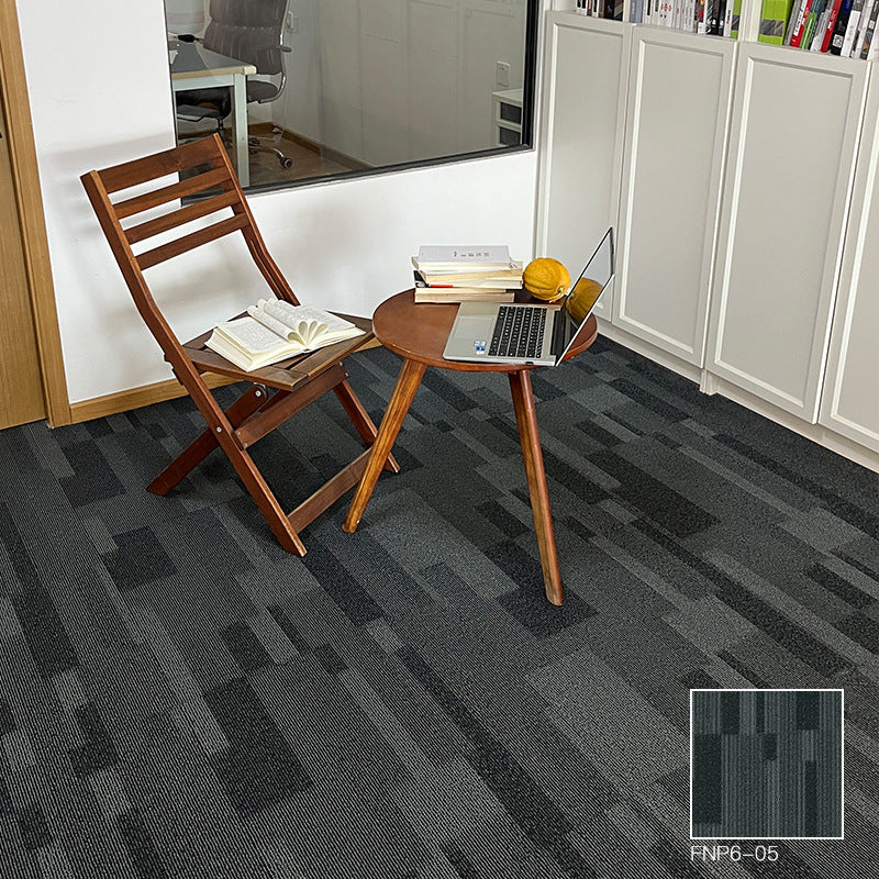 A Office  Building Meeting Room Fire Resistant Dirt Resistant Flame Retardant Environmental Protection Grey Striped Square Splicing B1 Fire Carpet
