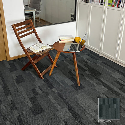 A Office  Building Meeting Room Fire Resistant Dirt Resistant Flame Retardant Environmental Protection Grey Striped Square Splicing B1 Fire Carpet