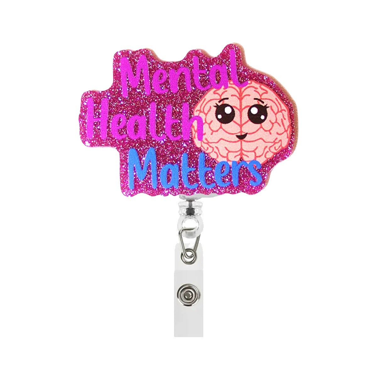 A Acrylic glitter, easy-pull buckle, alligator clip, ID clip, work card clip, retractable badge, scroll buckle, spot.
