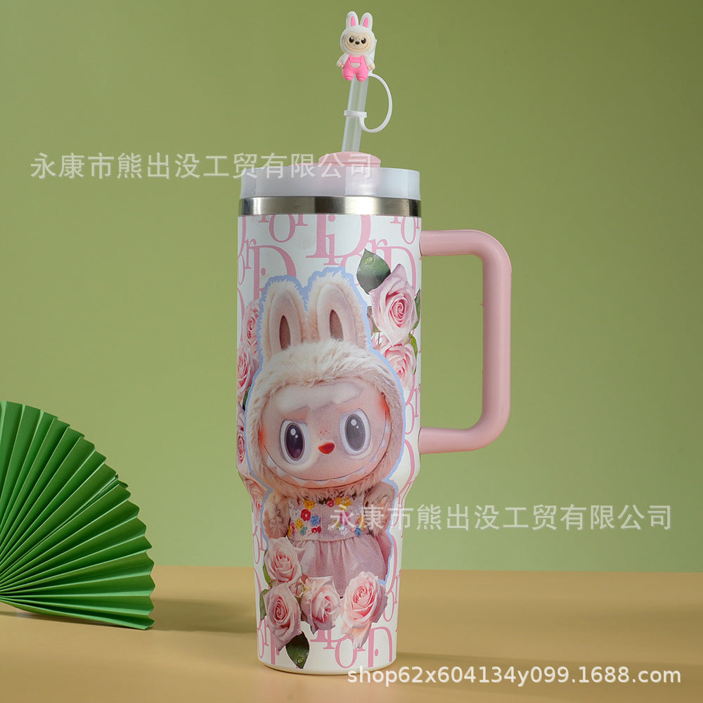 A 304 stainless steel straw cup