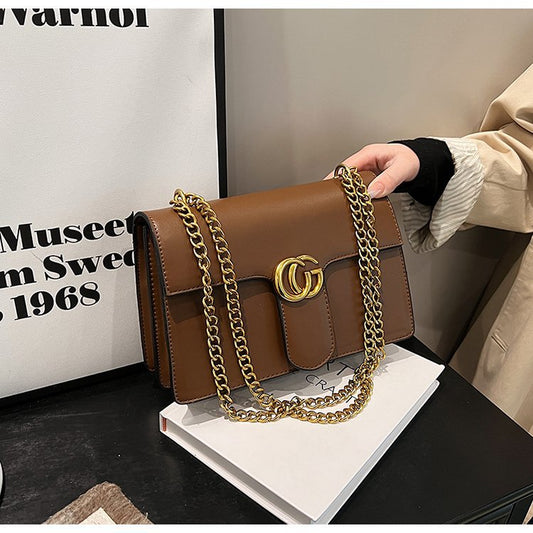 A new fashion chain pu small square bag oblique span bag portable bags
