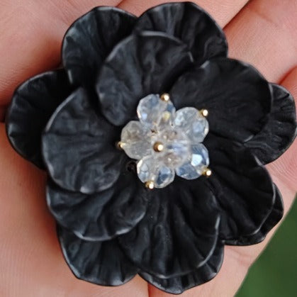 A Double flower, headgear, hairpin, acrylic dyed matte multi-petaled flower S066 hand-sewn flower, jewelry accessories - Mixbatch