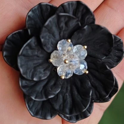 A Double flower, headgear, hairpin, acrylic dyed matte multi-petaled flower S066 hand-sewn flower, jewelry accessories - Mixbatch