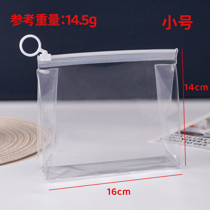A transparent matte pvc zipper bag, cosmetic skin care tool storage bag, transparent jewelry packaging bag
