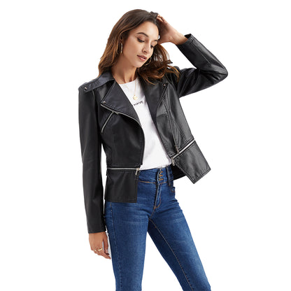 A women's leather jacket