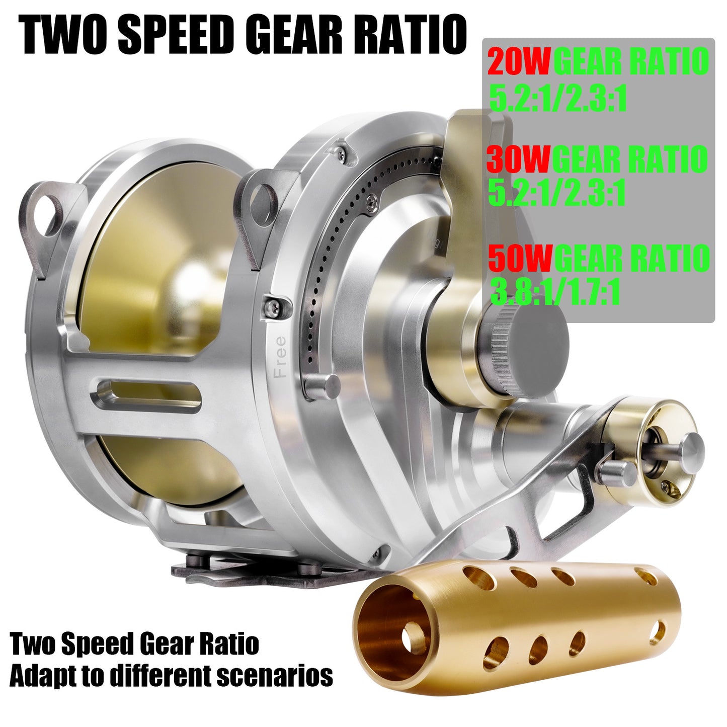 A new all-metal Nanyou trolling iron plate wheel deep sea trolling slow roller sea fishing giant golden gun wheel