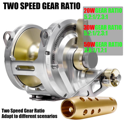 A new all-metal Nanyou trolling iron plate wheel deep sea trolling slow roller sea fishing giant golden gun wheel