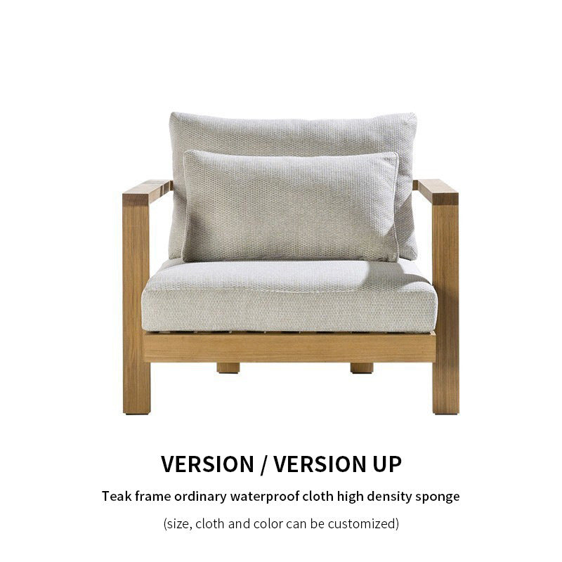 A Nordic outdoor sofa combination teak villa courtyard garden furniture B & B wind outdoor terrace solid wood small coffee table - Mixbatch