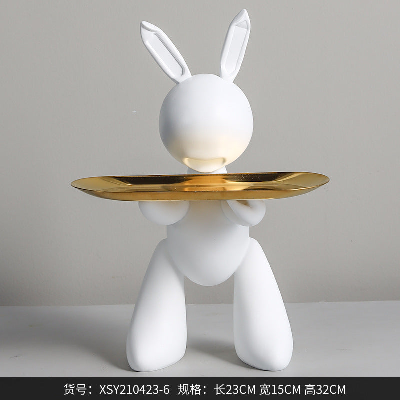A rabbit resin creative ornament