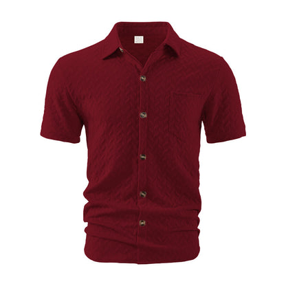 A Men's Solid Color Short Sleeve Shirt