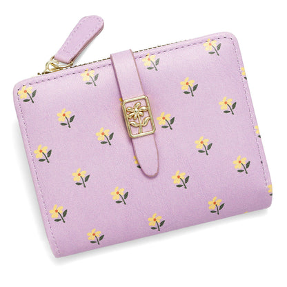 A new women's wallet short solid color card bag women's high-end cross-border zipper change bag source manufacturer