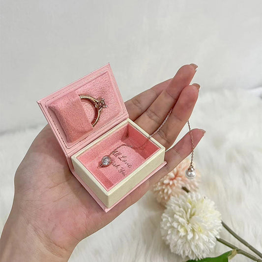 A clamshell jewelry box custom LOGO