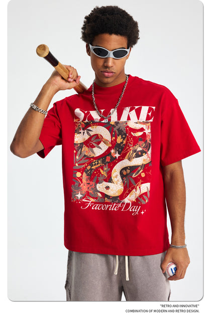 A printed men's short-sleeved t-shirt