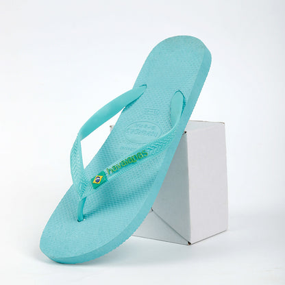 A Brazilian Havana Solid Color Rubber Non-Slip Men's Flip-flops Home Beach Flip-flops