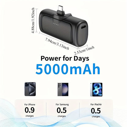 A capsule power bank 5000 mAh with its own cable portable mobile power supply